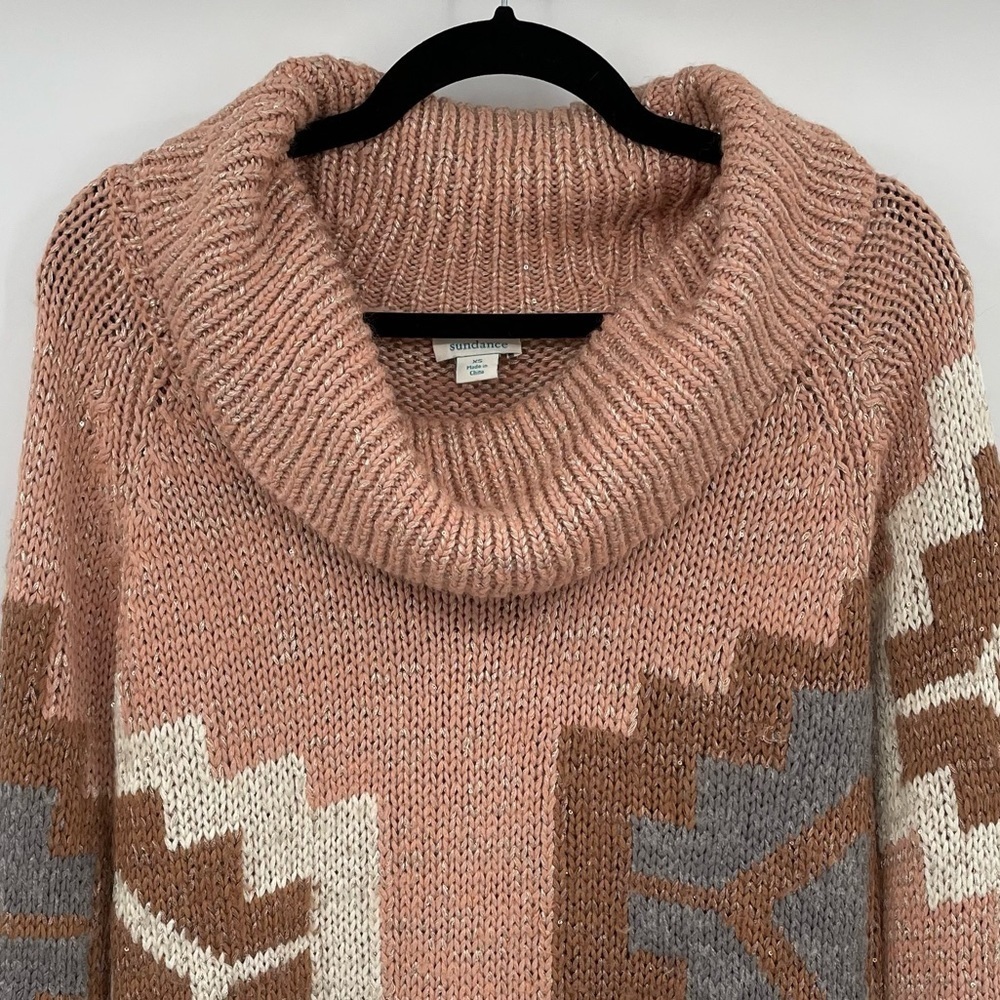 Sundance Pink Tribal Sweater with Sequin Sequin Detail - Picture 3 of 14